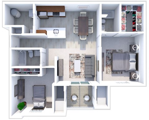a floor plan of a 3 bedroom apartment